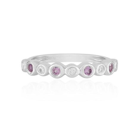 Anillo en plata con Zafiro rosado