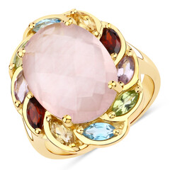 Anello in argento con Quarzo Rosa