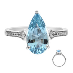 Gouden ring met een AAA Braziliaanse Aquamarijn (AMAYANI)