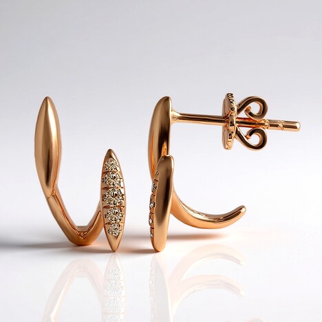 Boucles d'oreilles en or et Diamant rose de France SI1 d'Argyle  (Annette)