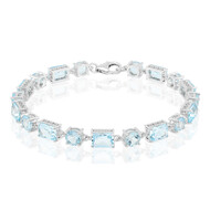 Himmelblauer Topas-Silberarmband