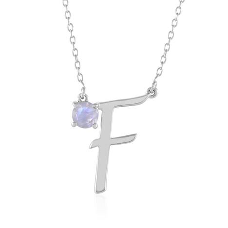 Regenbogen-Mondstein-Silbercollier