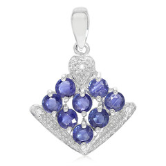 Zilveren hanger met Kanchanaburi saffieren