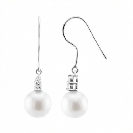 Weiße Süßwasserzuchtperlen-Goldohrringe (TPC)