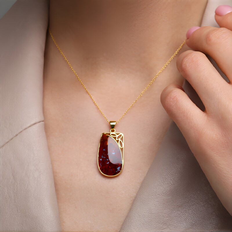 Ciondolo in argento con Legno di Palma Pietrificato (Bali Barong)