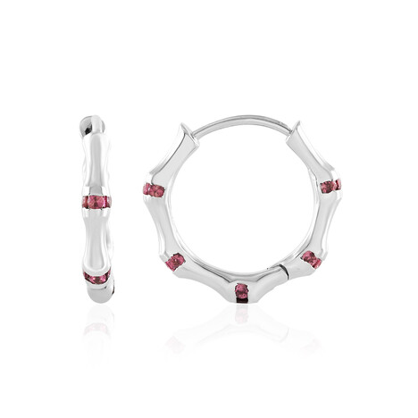 Nigerianischer Pinkfarbener Turmalin-Silberohrringe (de Melo)