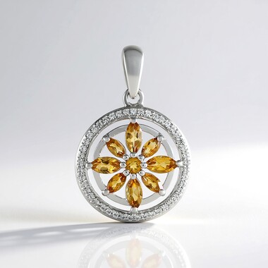 Pendentif en argent et Citrine