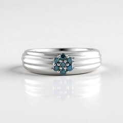 Anello in argento con Diamante Blu I3 (de Melo Essence)