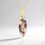 Collana in argento con Pietra di Luna Bianca (KM by Juwelo)