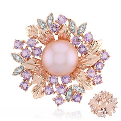 Broche en plata con Perla Ming púrpura (TPC)