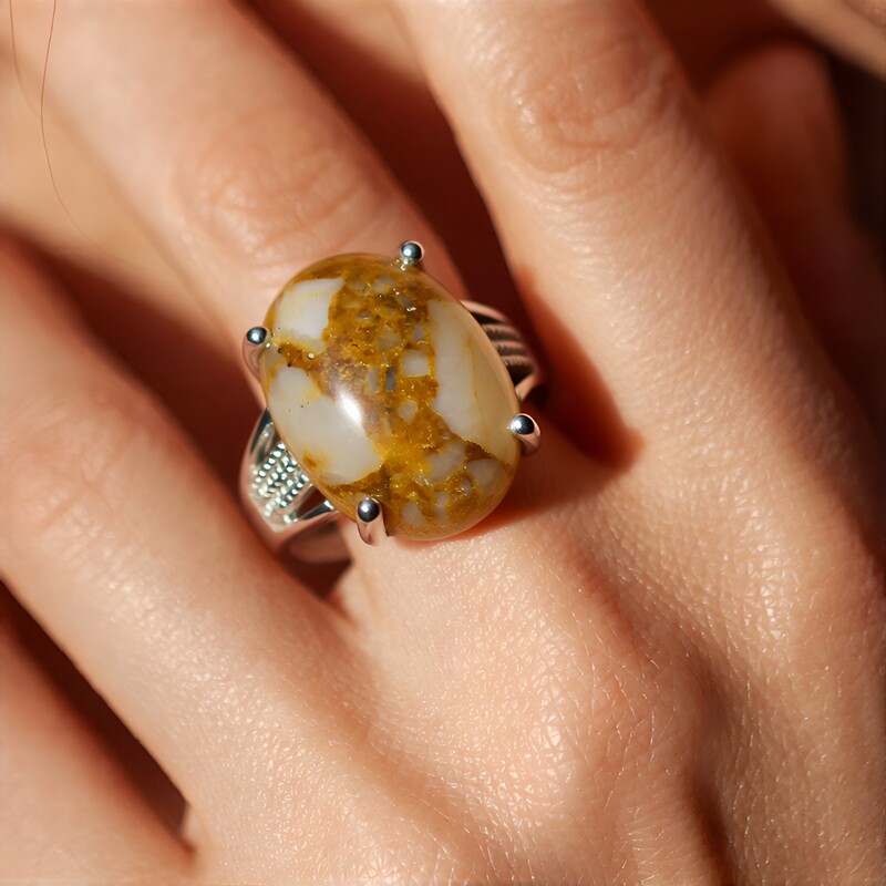 Dinosaurier-Quarz-Silberring