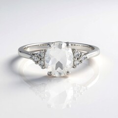 Anello in argento con Quarzo Bianco
