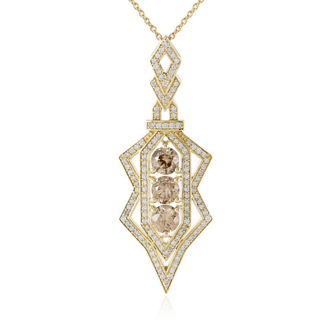14K I2 Champagne Diamond Gold Necklace (de Melo)