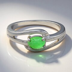 Anello in argento con Crisoprasio Imperiale