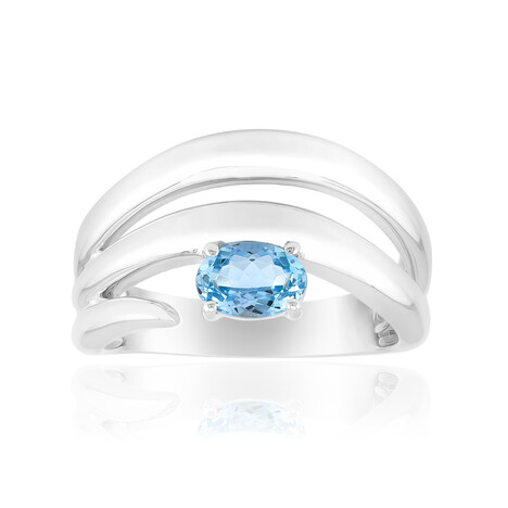 Anello in argento con Acquamarina del Mozambico (Pallanova)