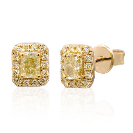 Gelber SI2 Brillant-Goldohrringe (CIRARI)