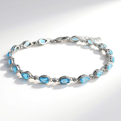 Bracelet en argent et Topaze bleu Suisse