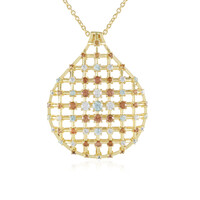 Collier en argent et Zircon champagne (KM by Juwelo)
