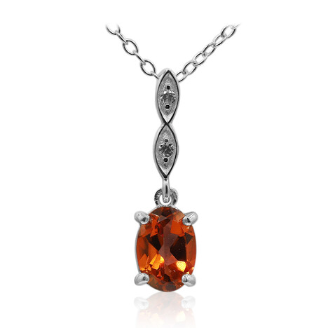 Collar en plata con Topacio mandarina
