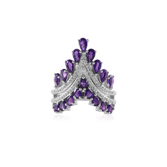 Anillo en plata con Amatista de Zambia