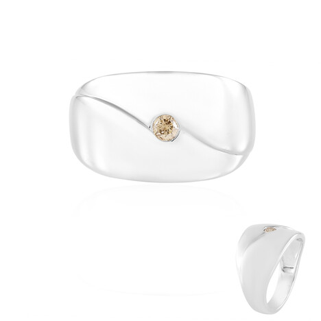 I2 Schokoladen-Brillant-Silberring