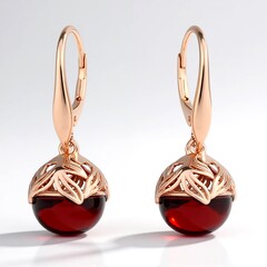 Orecchini in argento con Ambra Rossa Colombiana