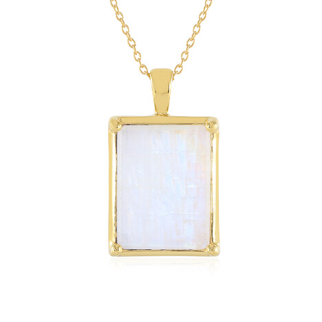 Collier en argent et Pierre de Lune arc-en-ciel