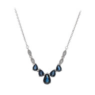 Blauer Ceylon-Saphir-Goldcollier