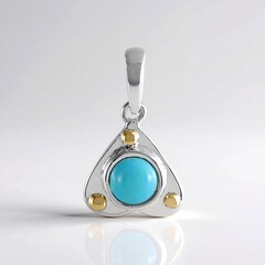 Ciondolo in argento con Opale Blu dell'Etiopia (Granulieren)