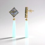 Orecchini in argento con Calcedonio Acqua (KM by Juwelo)