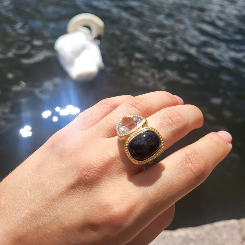 Black Onyx Silver Ring (MONOSONO COLLECTION)