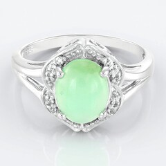 Anello in argento con Crisoprasio Imperiale