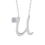 Collana in argento con Pietra di Luna Arcobaleno