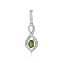Ciondolo in argento con Diopside Russo