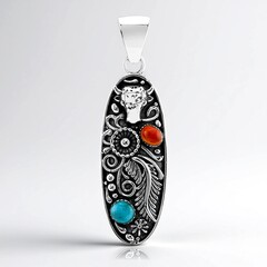Ciondolo in argento con Turchese Kingman Mohave Blu (Jones Lee)