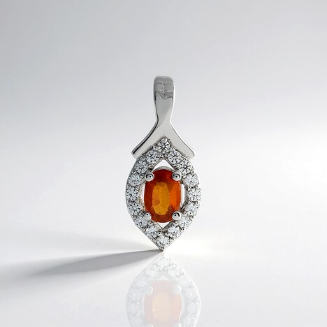 Ciondolo in argento con Cianite Arancione della Tanzania
