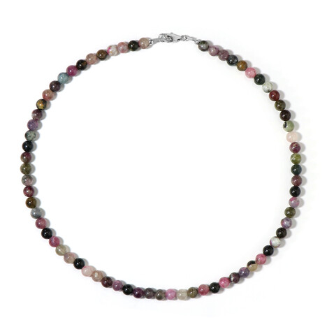 Zilveren halsketting met toermalijnen