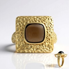 Anello in argento con Quarzo Fumè