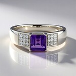 Anello in argento con Ametista Uruguay