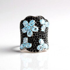 Anello in argento con Topazio Blu Cielo