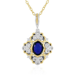 Zilveren halsketting met een kobaltblauwe spinel