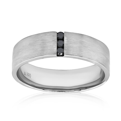 Anillo en platino con Diamante negro