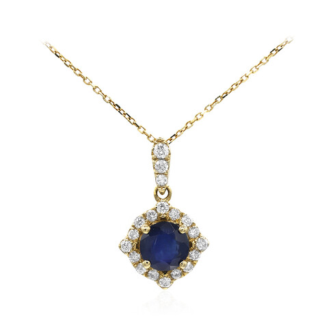 Collana in oro con Zaffiro Ceylon Blu