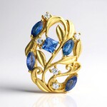 Ciondolo in oro con Zaffiro Blu di Tuléar (de Melo Gold)
