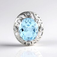 Pendentif en argent et Topaze bleu ciel (Ornaments by de Melo)