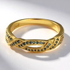 Anello placcato in oro con Diamante Fancy