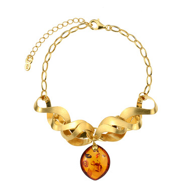 Bracciale in argento con Ambra Baltica (dagen)
