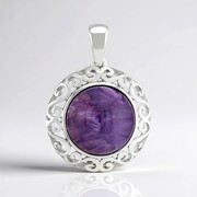 Ciondolo in argento con Charoite