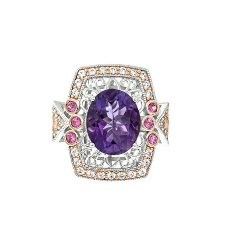 Anillo en plata con Amatista de Zambia (Dallas Prince Designs)