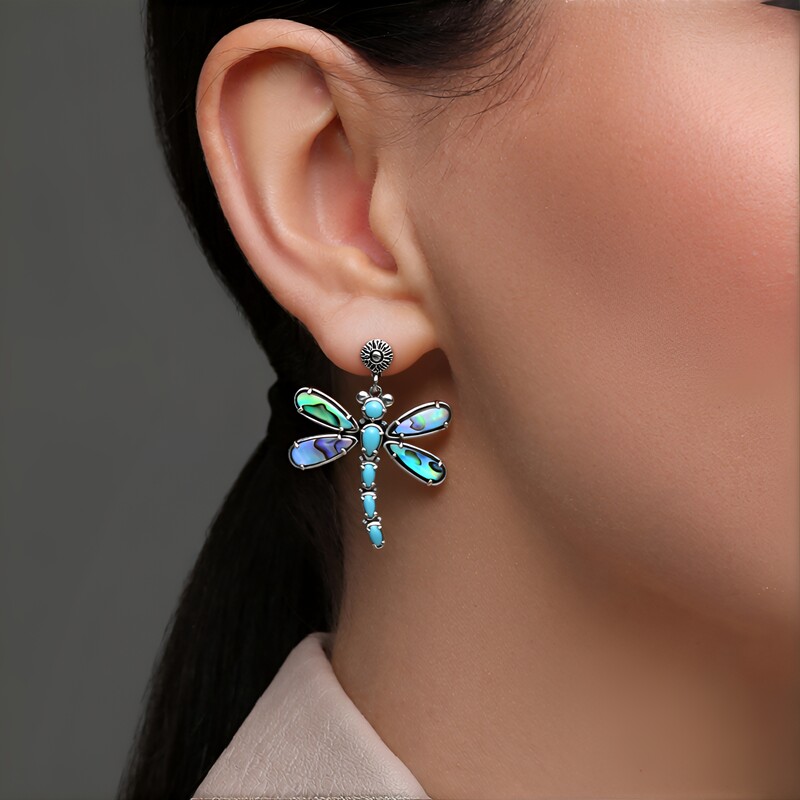 Boucles d'oreilles en argent et Coquillage d'Abalone (Desert Chic)